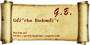 Görbe Bodomér névjegykártya